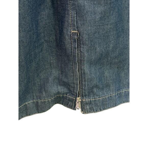 Sportsmax Code Womens Denim Dress 12 Pockets Minimalist Quiet Luxury Blue - Picture 10 of 12
